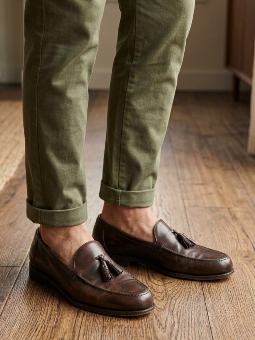 Roberto Botticelli x Aldo Bruce Tassel Loafers Italian Leather Men’s 9 Preppy